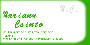mariann csinto business card